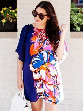 Anthropologie Maeve NWOT Vero Floral Silk Multicolor Dress XSP Will Fit Size S